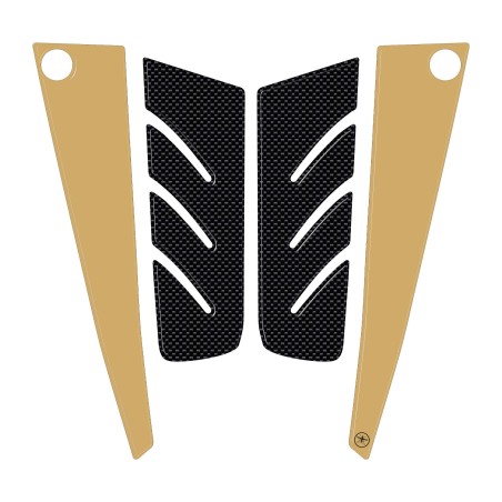 ADESIVO Resinato 3D carbonio-ergal PEDANA ANTERIORE Sticker per YAMAHA Tmax 530 2012-2016