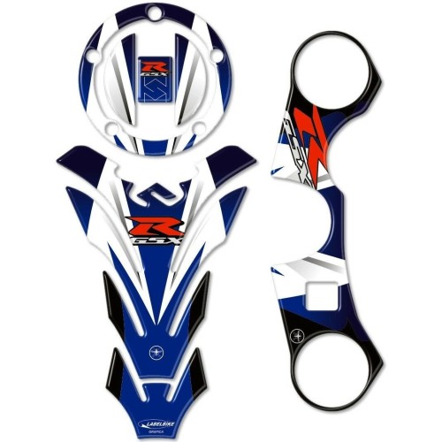 ADESIVI 3D BLU PROTEZIONI GSX-R compatibili per MOTO suzuki GSXR 600-750 2006-2016