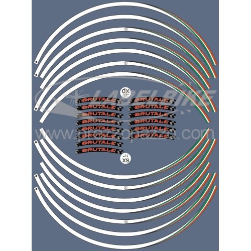 ADHESIVE STRIP KIT kompatibel für MV AGUSTA BRUTALE MOTO Aufkleber 17" FELGEN 2