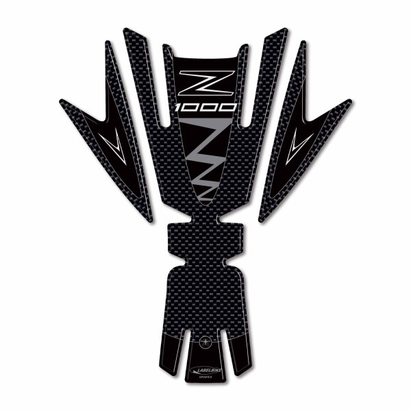 Paraserbatoio moto adesivo resinato 3D compatibile con Kawasaki Z1000 2010-2020