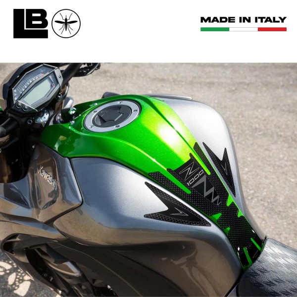 Paraserbatoio moto adesivo resinato 3D compatibile con Kawasaki Z1000 2010-2020