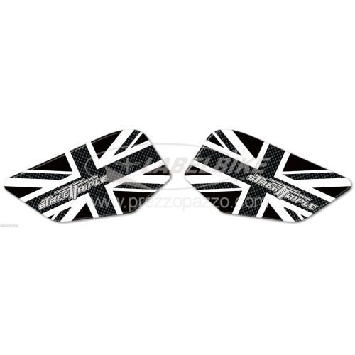 2 PROTEZIONI GINOCCHIA SERBATOIO 3D compatibili per MOTO triumph street triple 2