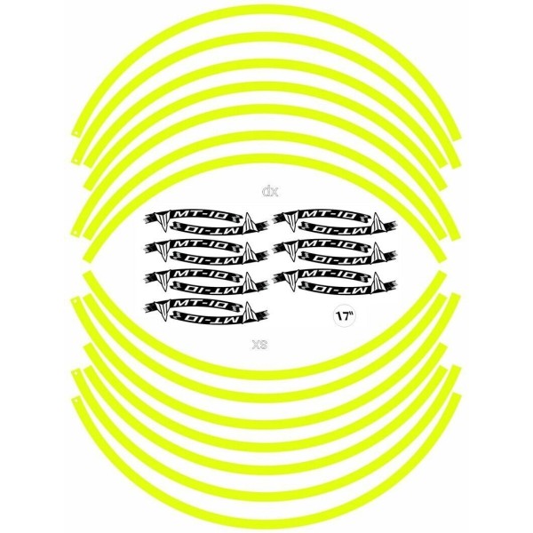 KIT ADHESIVO para llantas MOTO RIMS 17 compatibles YAMAHA MT-10 Tuning Stickers
