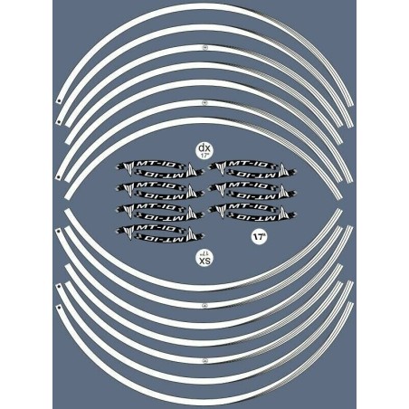 ADHESIVE RIMS KIT für MOTO RIMS 17 kompatible YAMAHA MT-10 Tuning Aufkleber