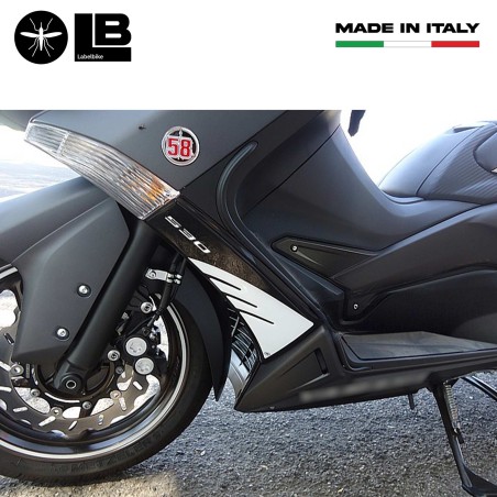 2 ADESIVI in resina 3D T MAX 530 compatibili per carena Scooter YAMAHA TMAX 2012-16