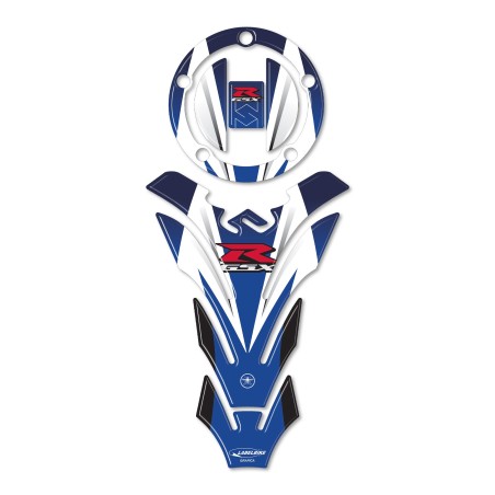 BLAUES 3D HARZ KLEBE-AUFKLEBER KIT FÜR GSX-R MOTORRAD TANK SCHUTZ