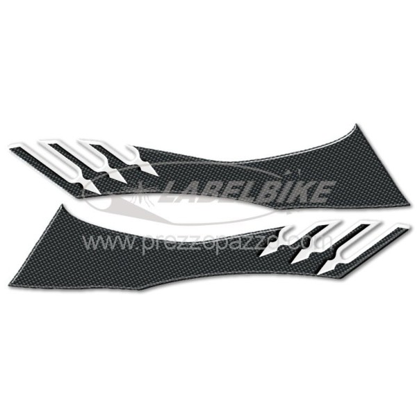2 ADESIVI 3D GRANDI NERI-CARBONIO TUNING T MAX per SOTTO SELLA MOTO YAMAHA TMAX 08-11