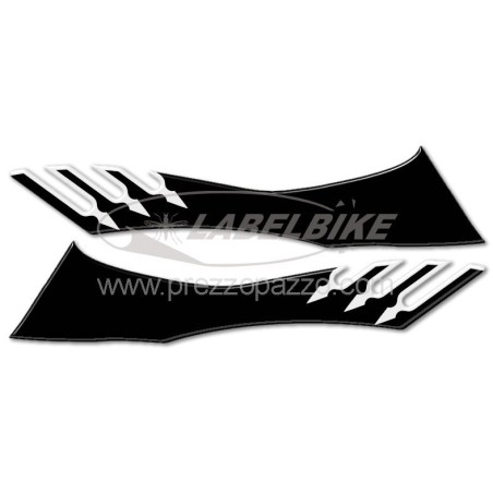 2 ADESIVI 3D GRANDI NERI-CARBONIO TUNING T MAX per SOTTO SELLA MOTO YAMAHA TMAX 08-11