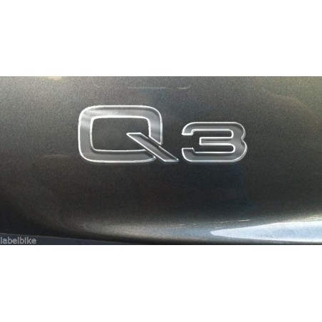 Resin gel 3D WRITE EMBLEM Q3 ADHESIVE/STICKER compatible for AUDI CARS