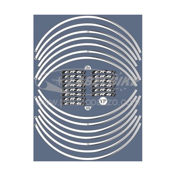STRISCE ADESIVE compatibili per CERCHI 17 MOTO KAWASAKI ER6 ER-6 ER-6n tuning