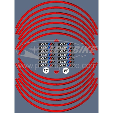 BANDES ADHESIVES compatibles pour MOTO BMW GS jantes adhésives 17" 19" RALLY tuning