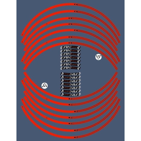 ADHESIVE RIMS STRIP KIT compatible for SCOOTER AK 550 KYMCO AK550 NEW