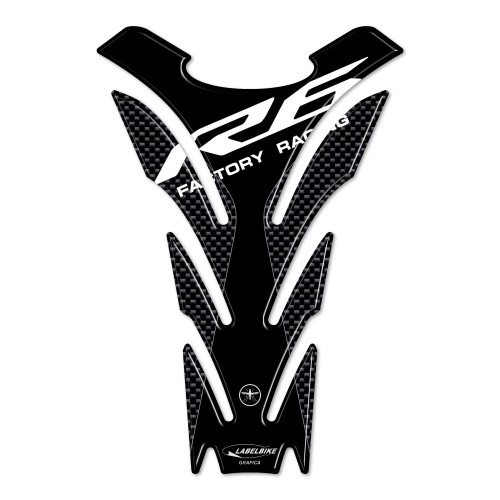 PARASERBATOIO R6 ADESIVI 3D CARBONIO PROTEZIONE SERBATOIO per MOTO YAMAHA 2017-2025 2
