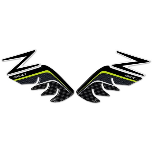 2 SEITLICHE 3D-Knieschutzhüllen kompatibel für MOTORRAD KAWASAKI Z900 Grün 2