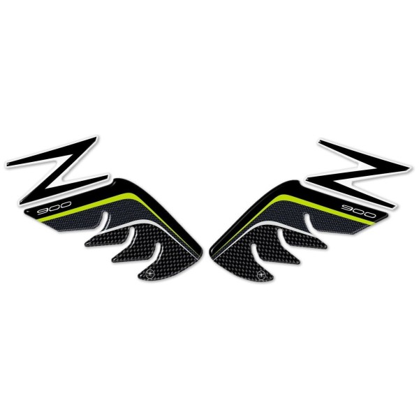 2 SEITLICHE 3D-Knieschutzhüllen kompatibel für MOTORRAD KAWASAKI Z900 Grün