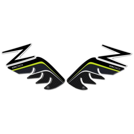 2 SEITLICHE 3D-Knieschutzhüllen kompatibel für MOTORRAD KAWASAKI Z900 Grün