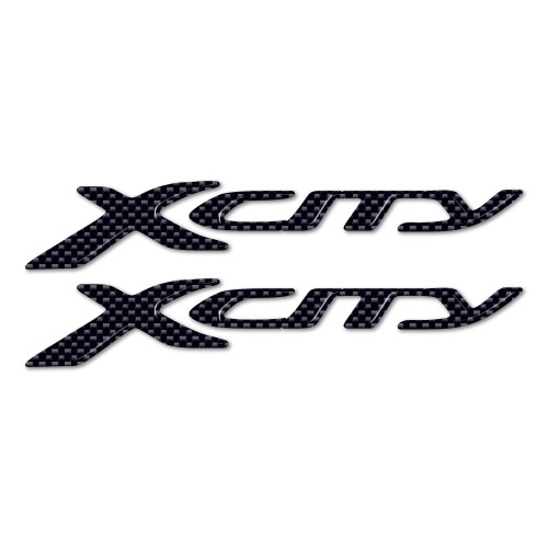 2 3D ANZEIGEN/Aufkleber 3D SCRIPTURE XCITY für YAMAHA X-CITY 250 Carbon Look SCOOTER