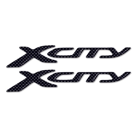 2 3D ADHESIVOS/STICKERS 3D SCRIPTURE XCITY para YAMAHA X-CITY 250 Carbon Look SCOOTER