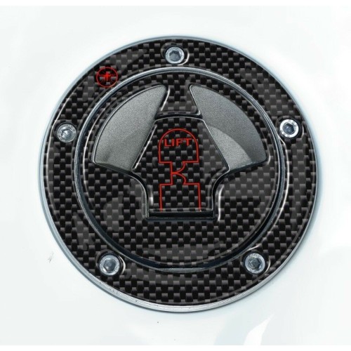 ADHESIVE 3D CARBON RED FILLER CAP PROTECTION compatible x MOTORBIKE KAWASAKI
