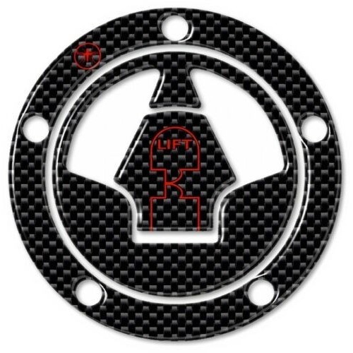 ADHESIVE 3D CARBON RED FILLER CAP PROTECTION compatible x MOTORBIKE KAWASAKI 2