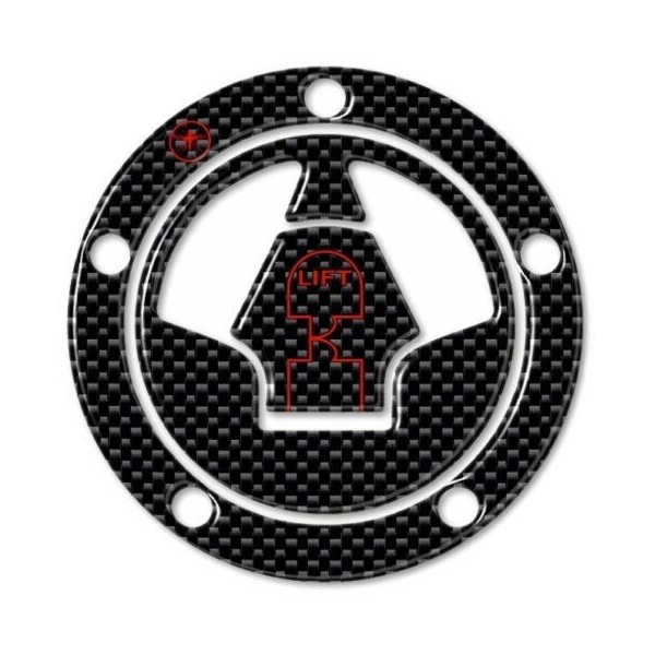 ADHESIVO 3D CARBON RED FILLER CAP PROTECTION compatible x MOTORBIKE KAWASAKI