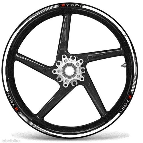 KIT ADHESIVOS compatibles para LLANTAS MOTO 17 KAWASAKI Z750 Blanco Pegatinas