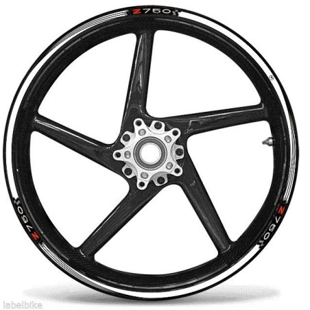 KIT ADHESIVOS compatibles para LLANTAS MOTO 17 KAWASAKI Z750 Blanco Pegatinas