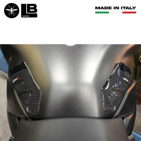 2 ADESIVI 3D PROTEZIONI LATERALI COMPATIBILI x MOTO SUZUKI GSXS GSX-S 750 Carbon