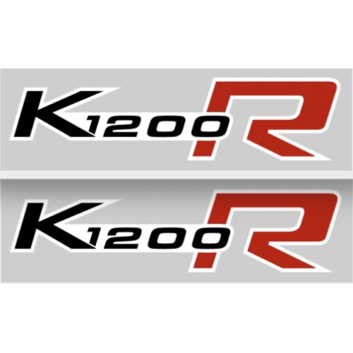 2 ADHESIVES DE RÉSERVOIR pour MOTO BMW K1200R K1200 STICKERS K 1200 R BLACK-RED 17x4