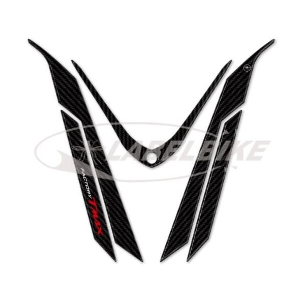 KIT DE ADHESIVOS 3D COMPATIBLES PARA YAMAHA FRONT TMAX 530 Carbon 2017-2019