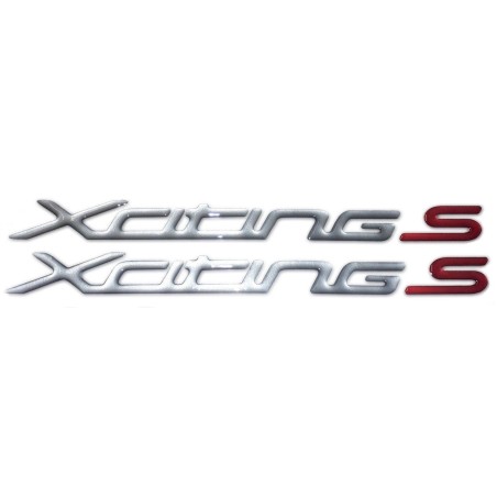 2 ADESIVI 3D SCRITTE XCITING S compatibili per Scooter KYMCO 400i 2018 - 2023