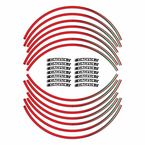 ADHESIVE STRIPES kit compatible pour MOTO CAGIVA jantes 17 stickers tuning italia 2