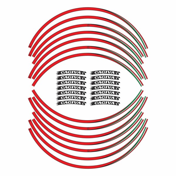 ADHESIVE STRIPES Satz kompatibel für MOTO CAGIVA Felgen 17 Aufkleber tuning italia