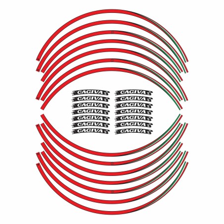 ADHESIVE STRIPES kit compatible pour MOTO CAGIVA jantes 17 stickers tuning italia