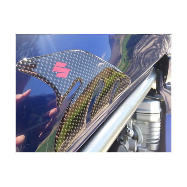 ADESIVI 3D CARBONIO PROTEZIONI LATERALI SERBATOIO compatibibili per MOTO SUZUKI