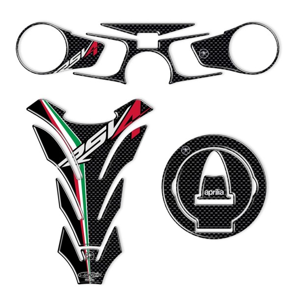 KIT ADHESIVES/STICKERS in 3D Gel RESIN kompatibel für MOTO APRILIA RSV4 carbon