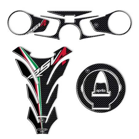 KIT ADHESIVES/STICKERS in 3D Gel RESIN kompatibel für MOTO APRILIA RSV4 carbon