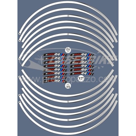 STRISCE ADESIVE compatibili per MOTO BMW S1000 RR adesivi CERCHI 17' tuning