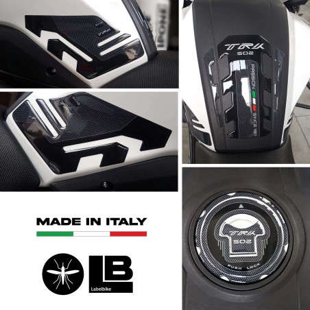 KIT PROTEZIONI SERBATOIO in RESINA GEL 3D compatibili per moto BENELLI TRK 502