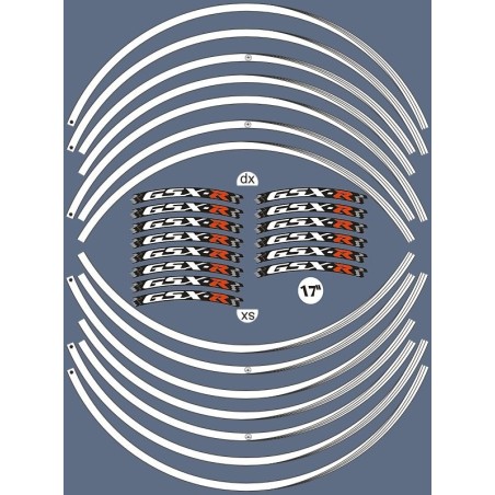 ADHESIVE RIMS STRIPES 17 compatible MOTORBIKE SUZUKI GSXR stickers tuning