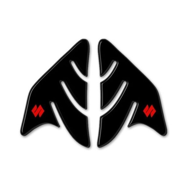 2 ADHESIVOS DE PROTECCIÓN LATERAL DE RESINA 3D NEGROS para MOTO SUZUKI