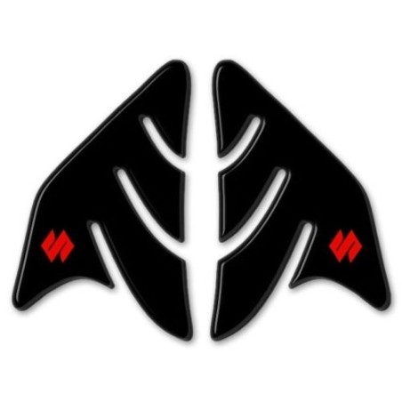 2 ADESIVI in RESINA 3D NERI PROTEZIONE LATERALI SERBATOIO per MOTO SUZUKI Neri