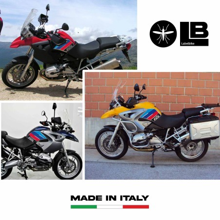 2 ADESIVI 3D PROTEZIONI LATERALI RALLY compatibile per MOTO BMW GS R1200 2004-2007