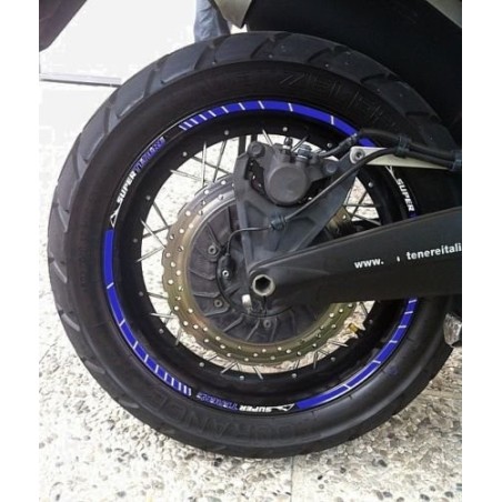 STRISCE ADESIVE blu per CERCHI 17-19 POLLICI compatibili MOTO YAMAHA SUPER TENERE