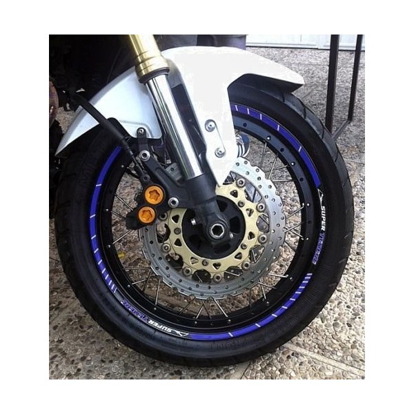 tiras adhesivas azules para llantas de 17-19 pulgadas compatibles motos YAMAHA SUPER TENERE