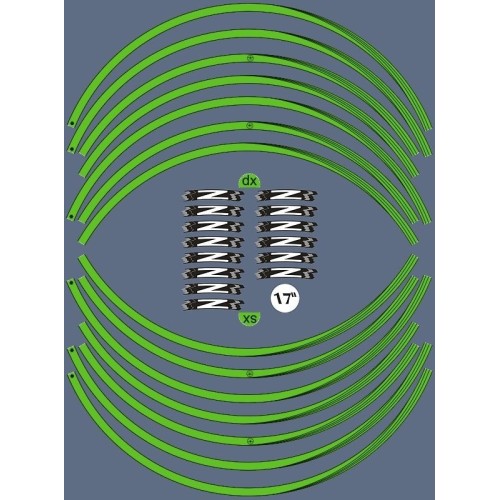 PUNTOS ADHESIVOS - LLANTAS COMPATIBLES PARA 17 MOTO KAWASAKI Z tuning VERDE 2