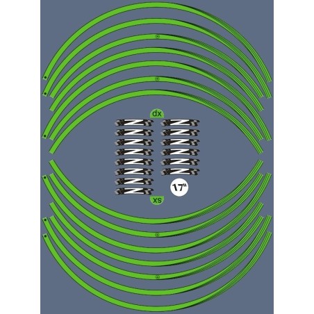 PUNTOS ADHESIVOS - LLANTAS COMPATIBLES PARA 17 MOTO KAWASAKI Z tuning VERDE