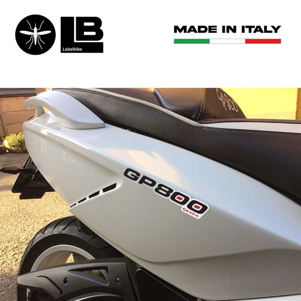 2 ADESIVI resinati GP 800 SCRITTE 3D COMPATIBILI per SCOOTER GILERA GP800