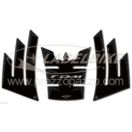 KIT di 3 ADESIVI in RESINA GEL 3D PROTEZIONI compatibili per moto YAMAHA TDM 900