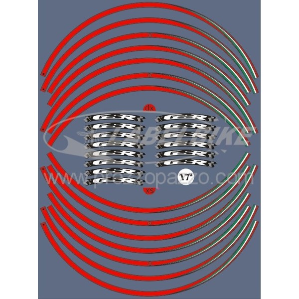 KIT PARA LLANTAS 17' compatible MOTO SUZUKI GSR Pegatinas tuning